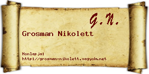 Grosman Nikolett névjegykártya
